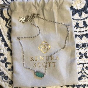Kendra Scott Elisa Silver Pendant in Aqua Drusy